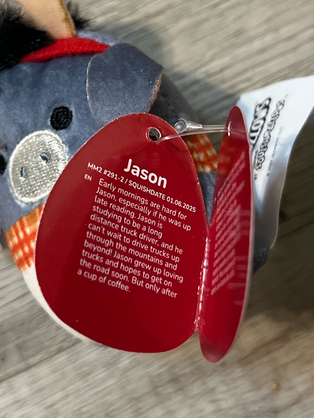 Jazwares Micromallows “Jason” Donkey Mini Plush Gray/White 2023 w/ Tags - Picture 2 of 3